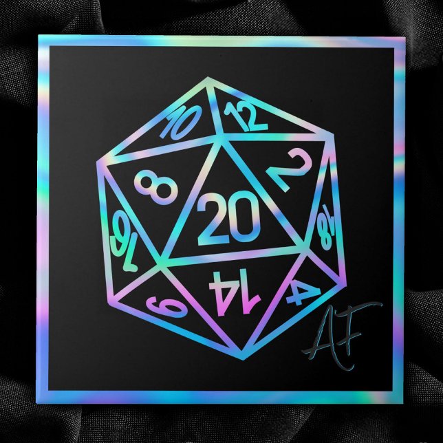 RPG Crit AF | Holo Fantasy Tabletop PnP Gamer Dice Fliese (Von Creator hochgeladen)