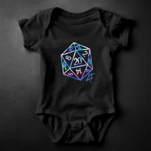 RPG Crit AF   Holo Retro PnP Tabletop Gamer Dice Baby Strampler