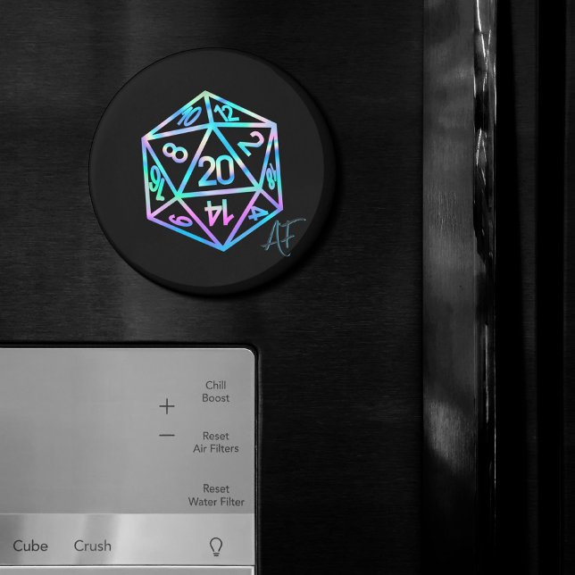 RPG Crit AF | Holo Retro PnP Tabletop Gamer Dice Magnet (Von Creator hochgeladen)