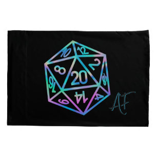 RPG Crit AF Holo Retro Tabletop Roleplayer Dice Kissenbezug