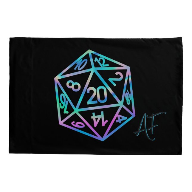 RPG Crit AF | Holo Retro Tabletop Roleplayer Dice Kissenbezug (Rückseite)