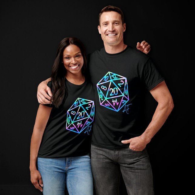 RPG Crit AF | Holo Retro Tabletop Roleplayer Dice T-Shirt (Von Creator hochgeladen)