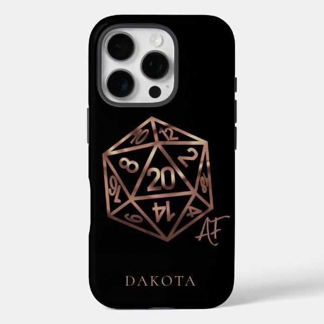 RPG Crit AF | Kupfer Fantasy Tabletop Gamer Dice Case-Mate iPhone Hülle (Rückseite)