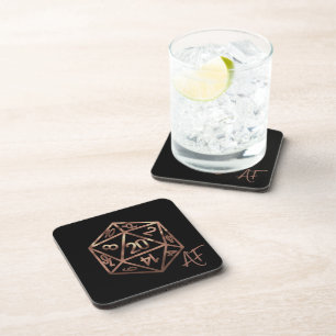 RPG Crit AF   Kupfer Fantasy Tabletop Gamer Dice Getränkeuntersetzer