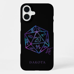RPG Crit AF Nebula Fantasy Tabletop Gamer Würfel iPhone 16 Plus Hülle