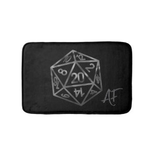 RPG Crit AF Old School Tabletop Roleplayer Dice Badematte