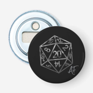 RPG Crit AF   Silver Fantasy Tabletop Gamer Dice Flaschenöffner