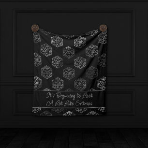 RPG Critmas Fantasy Tabletop Retro Gamer Dice Fleecedecke