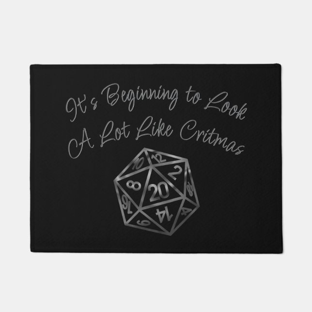 RPG Critmas | Fantasy Tabletop Retro Gamer Dice Fußmatte (Vorderseite)