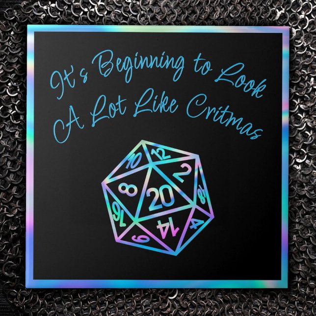 RPG Critmas | Holo Fantasy Tabletop Gamer Dice Fliese (Von Creator hochgeladen)