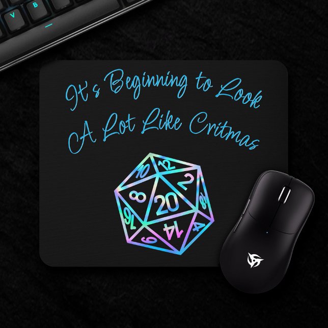 RPG Critmas | Holo Fantasy Tabletop Gamer Dice Mousepad (Von Creator hochgeladen)