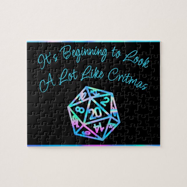 RPG Critmas | Holo Fantasy Tabletop Gamer Dice Puzzle (Horizontal)