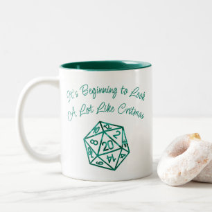 RPG Critmas   Neon Green Tabletop PnP Gamer Dice Zweifarbige Tasse