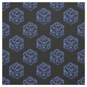 RPG Dice   Blue Fantasy Retro Tabletop PnP Gamer Stoff