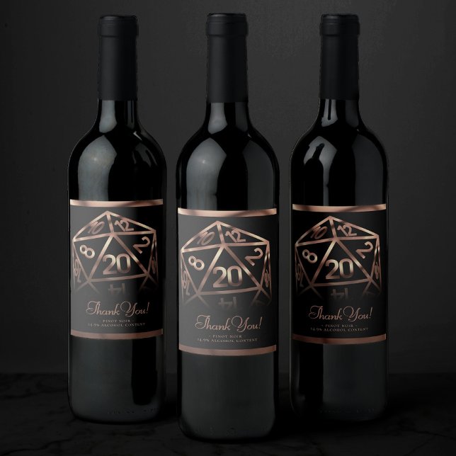 RPG Dice | Copper Fantasy Tabletop Gamer Vielen Da Weinetikett (Von Creator hochgeladen)