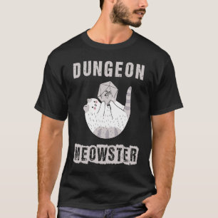 RPG Dice D20 Polyhedral aus Nerdy Dungeon Meowste T-Shirt