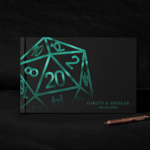 RPG Dice Emerald Fantasy Tabletop Gamer Custom Gästebuch