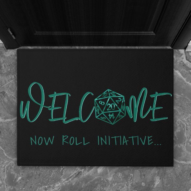 RPG Dice | Emerald Fantasy Tabletop Gamer Willkomm Fußmatte (Von Creator hochgeladen)