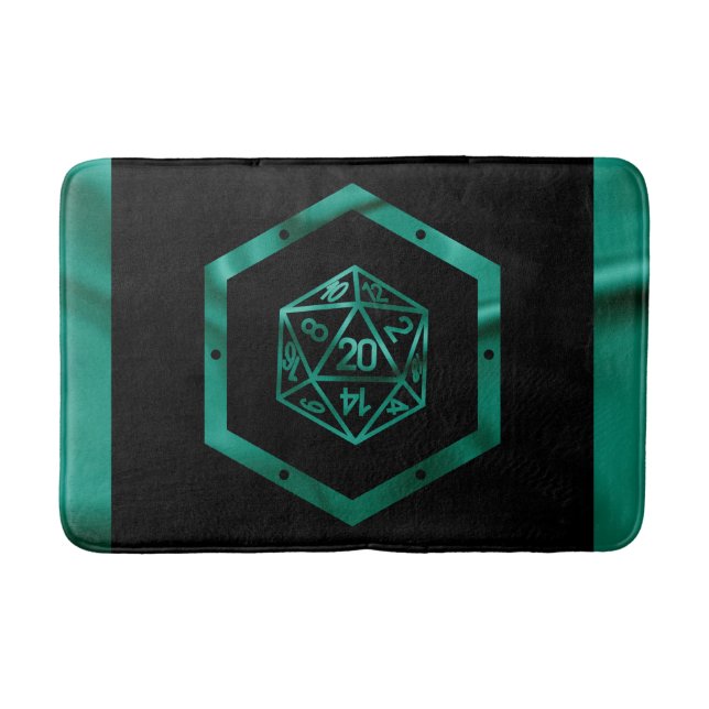 RPG Dice | Emerald Fantasy Tabletop Retro Gamer Badematte (Vorderseite)