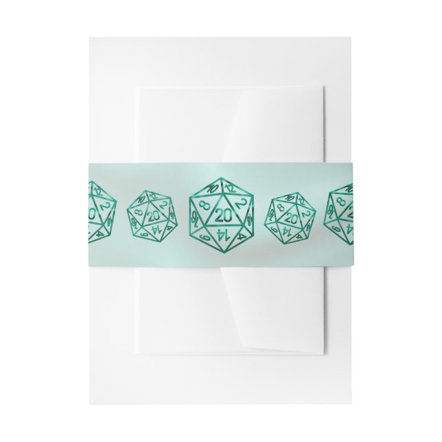 RPG Dice | Emerald Fantasy Tabletop Retro Gamer Einladungsbanderole (Vorderseite Beispiel)