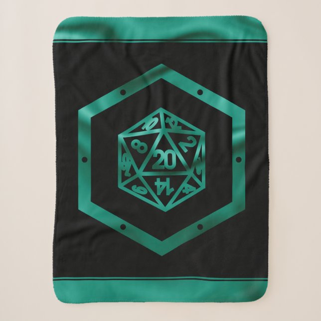 RPG Dice | Emerald Fantasy Tabletop Retro Gamer Sherpadecke (Vorderseite)