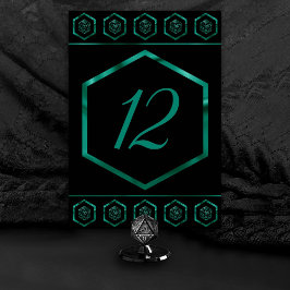 RPG Dice | Emerald Fantasy Tabletop Retro Gamer Tischnummer