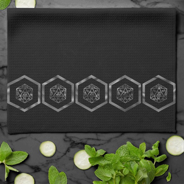 RPG Dice | Fantasy Old School Tabletop Retro Gamer Geschirrtuch (Von Creator hochgeladen)