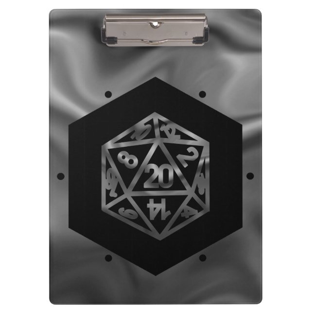 RPG Dice | Fantasy Old School Tabletop Retro Gamer Klemmbrett (Vorderseite)