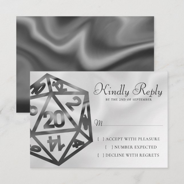 RPG Dice | Fantasy Old School Tabletop Retro Gamer RSVP Karte (Vorne/Hinten)