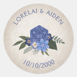 RPG Dice Gamer Wedding Runder Aufkleber