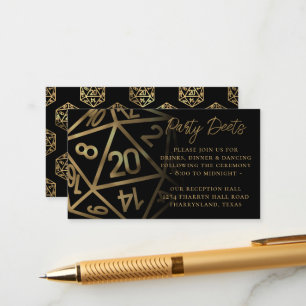 RPG Dice   Gold Fantasy Tabletop Empfang Begleitkarte