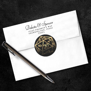 RPG Dice   Gold Fantasy Tabletop PnP Gamer Custom Runder Aufkleber