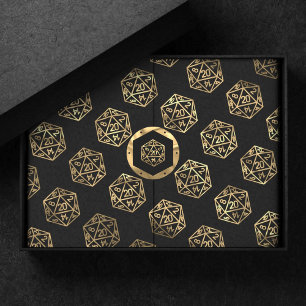 RPG Dice Gold Old School Tabletop Player Seidenpapier