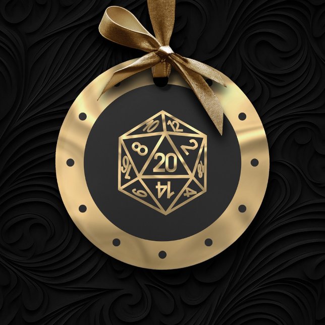 RPG Dice | Gold Old School Tabletop Role Player Ornament (Von Creator hochgeladen)