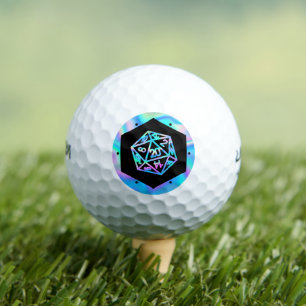 RPG Dice Holo Fantasy Retro Tabletop PnP Gamer Golfball