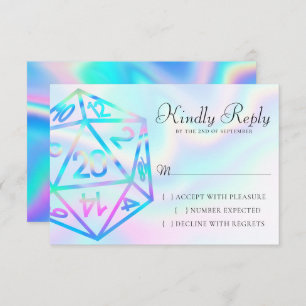 RPG Dice   Holo Fantasy Retro Tabletop PnP Gamer RSVP Karte