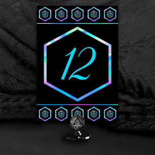 RPG Dice   Holo Fantasy Retro Tabletop PnP Gamer Tischnummer