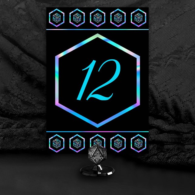 RPG Dice | Holo Fantasy Retro Tabletop PnP Gamer Tischnummer (Von Creator hochgeladen)