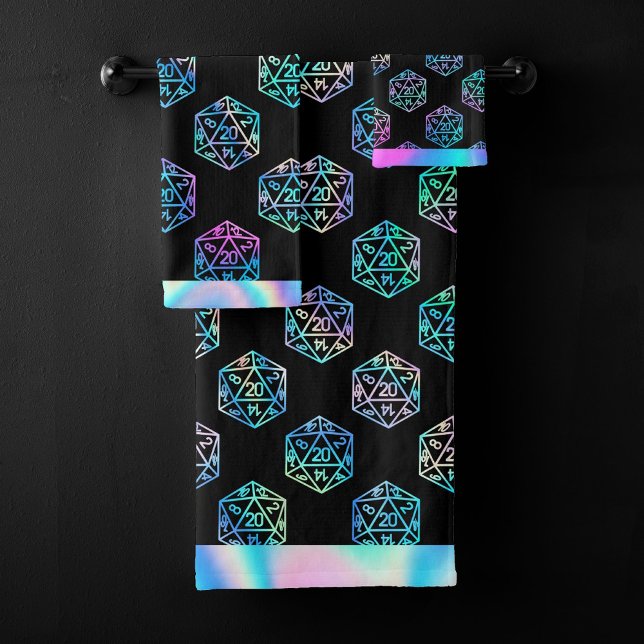 RPG Dice | Holo Old School Fantasy Tabletop Gamer Badhandtuch Set (Von Creator hochgeladen)