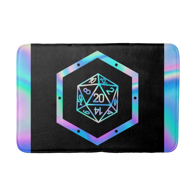 RPG Dice | Holo Old School Tabletop PnP Roleplayer Badematte (Vorderseite)