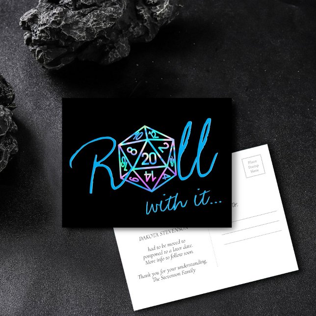 RPG Dice | Holo Tabletop Roleplayer Postkarte (Von Creator hochgeladen)