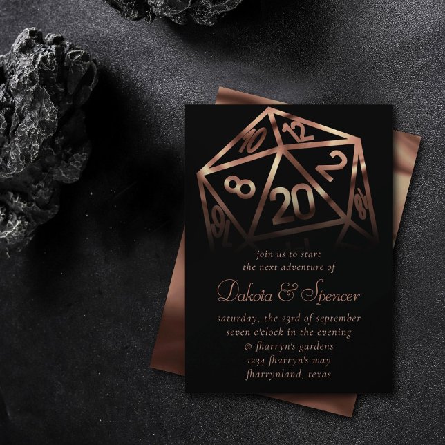 RPG Dice | Kupfer Fantasy Retro Tabletop PnP Gamer Einladung (Von Creator hochgeladen)