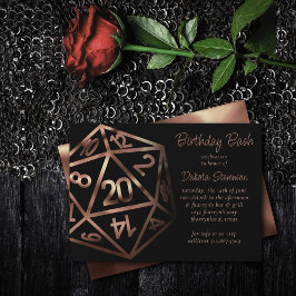 RPG Dice | Kupfer Fantasy Retro Tabletop PnP Gamer Einladung