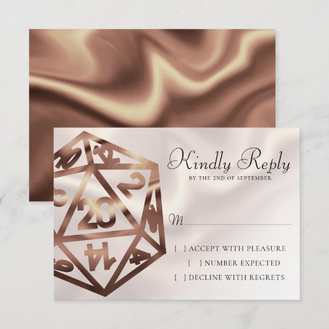 RPG Dice | Kupfer Fantasy Retro Tabletop PnP Gamer RSVP Karte (Vorne/Hinten)