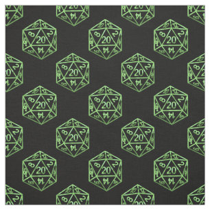 RPG Dice   Lime Green Retro Tabletop Roleplayer Stoff