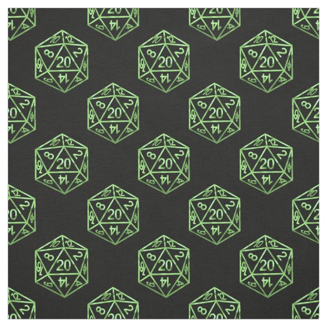 RPG Dice | Lime Green Retro Tabletop Roleplayer Stoff (Muster)