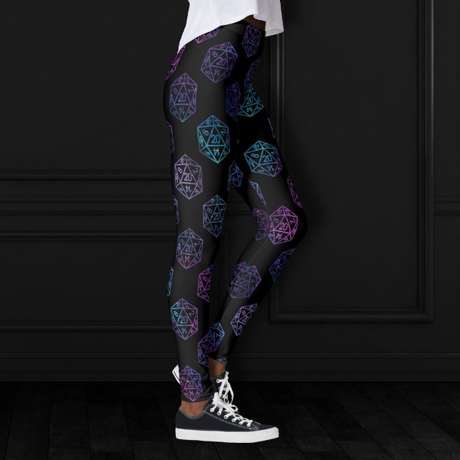 RPG Dice | Nebula Fantasy Retro Tabletop PnP Gamer Leggings (Von Creator hochgeladen)