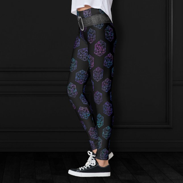 RPG Dice | Nebula Fantasy Retro Tabletop PnP Gamer Leggings (Von Creator hochgeladen)