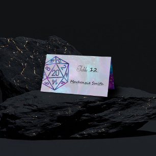 RPG Dice Nebula Fantasy Retro Tabletop PnP Gamer Platzkarte