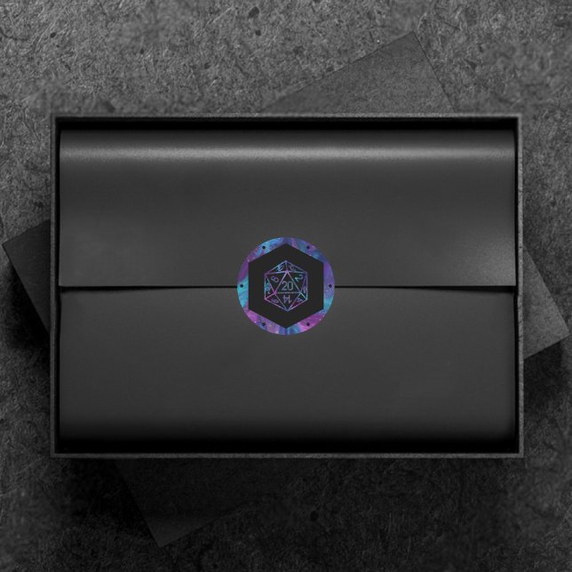 RPG Dice | Nebula Fantasy Retro Tabletop PnP Gamer Runder Aufkleber (Von Creator hochgeladen)